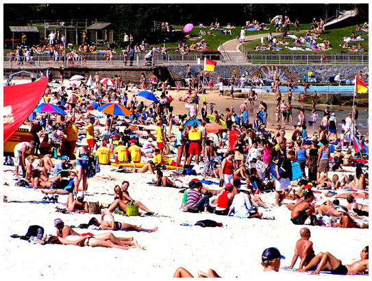 Crowded beach