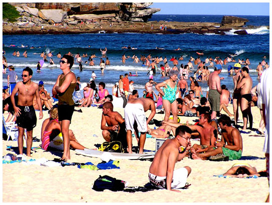 Crowded beach